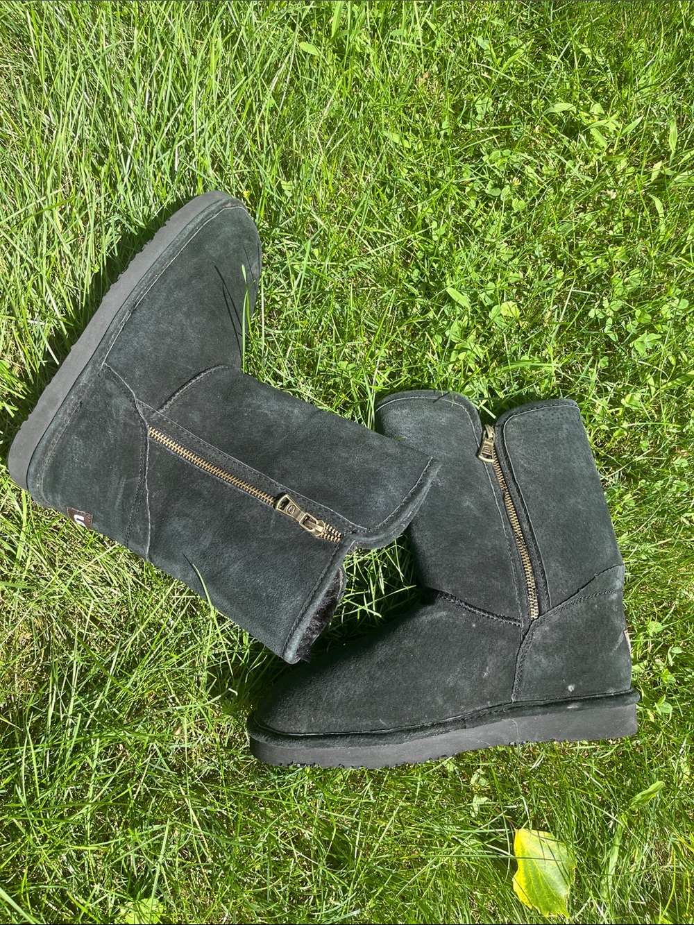 LAMB 9 new Women's Black Suede Zip-Front Winter Boots - Picture 1 of 1